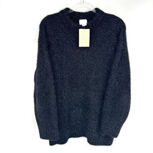 H&M Tinsel Sweater Black Glitter‎ Sparkle Size Small NWT